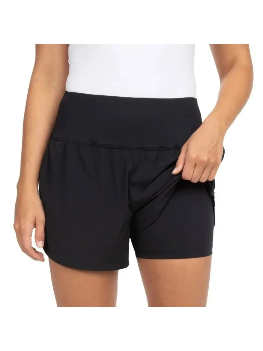 Spyder Active Women's XL Black Athletic Shorts With Liner Nylon & Spandex J2057 - Picture 3 of 11